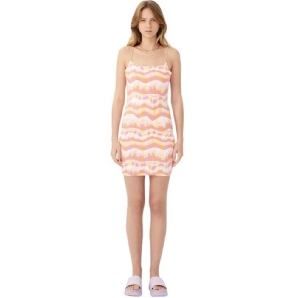 Cotton On Pink and Orange Bodycon Mini Dress Size Small